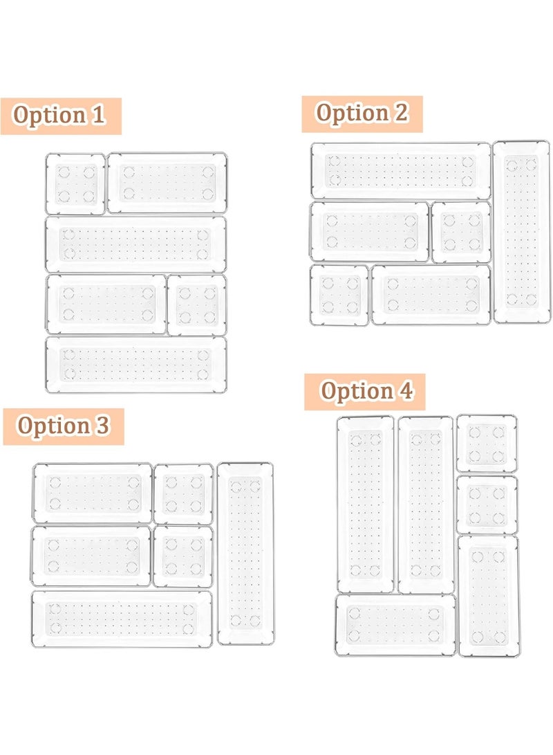Vtopmart 6-Piece Clear Drawer Organizer Set, Acrylic Drawer Storage Trays, Storage Boxes for Jewelry, Cosmetics, Tools, Kitchen and Office Supplies - Image 4